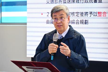 2023年12月21日行政院長陳建仁視察「台中海線鐵路雙軌化」規劃辦理情形。