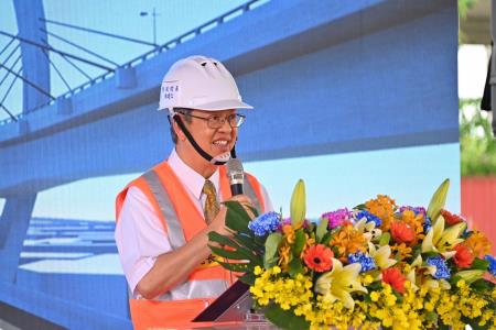 2023年7月10日行政院長陳建仁視察國道1號增設銜接台74線系統交流道工程