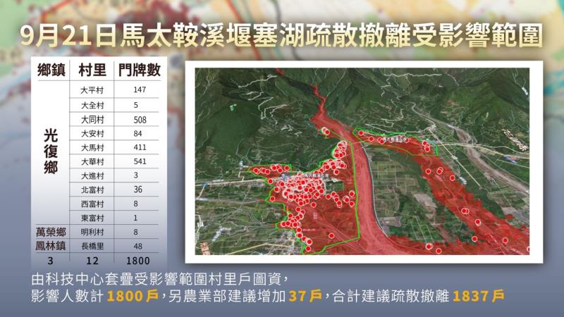 樺加沙風災及馬太鞍溪堰塞湖溢堤案_內政部應處說明3 　共5張