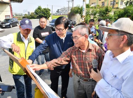 2019年11月13日行政院副院長陳其邁訪視彰化縣山寮排水改善及橋梁改建工程_3　共10張