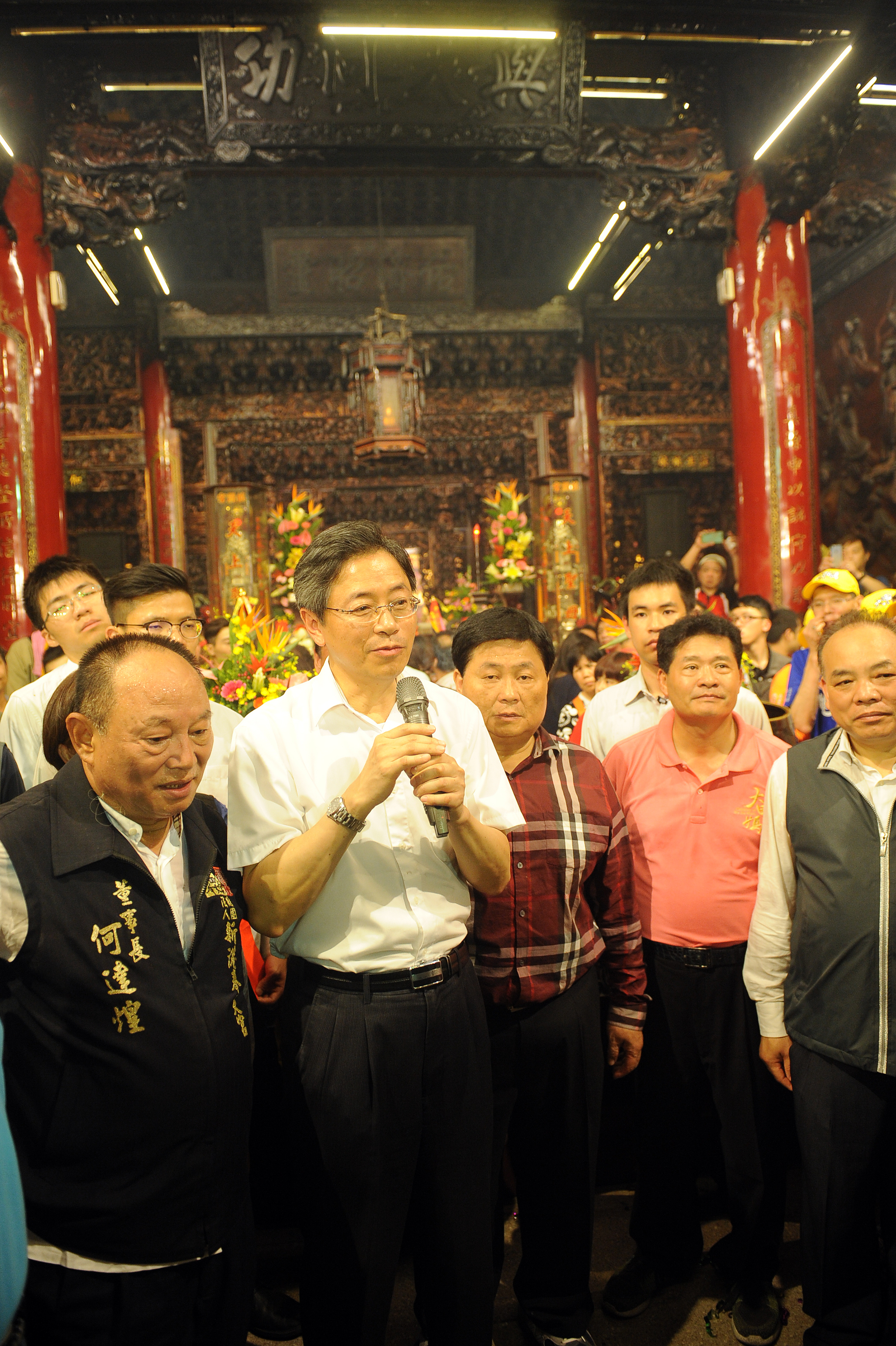 張揆出席大甲鎮瀾宮媽祖遶境進香回鑾安座儀式 祈求庇佑臺灣國泰民安 　共4張