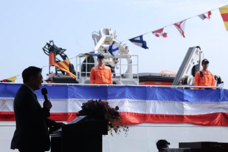 2025年1月10日行政院長卓榮泰出席「長濱艦交船、CG612命名下水、PP-10096、PP-3525交船聯合典禮」S__137781255_0　共10張