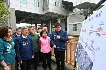 2023年12月21日行政院長陳建仁視察「台中海線鐵路雙軌化」規劃辦理情形。　共9張