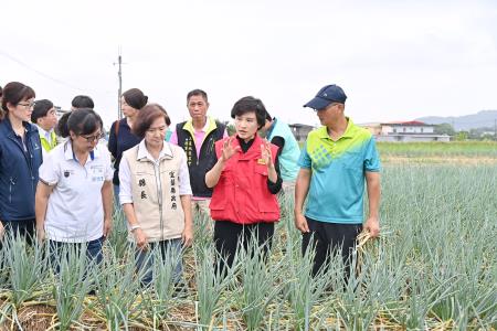 行政院副院長鄭麗君視察三星蔥農作災損情形　共14張