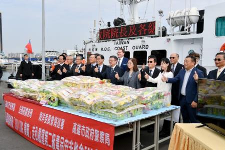 2025年1月25日行政院長卓榮泰出席「緝獲金星（Jin Xing）輪走私第二級毒品安非他命案聯合記者會」S__22429899_0　共6張
