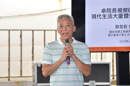 2024年6月22日行政院長卓榮泰視察0403震災現代生活大廈暨弱層補強成果。　共6張