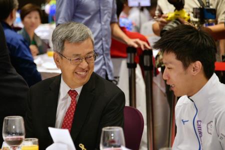 2023年10月12日行政院長陳建仁出席「第19屆杭州亞洲運動會返國餐會」。