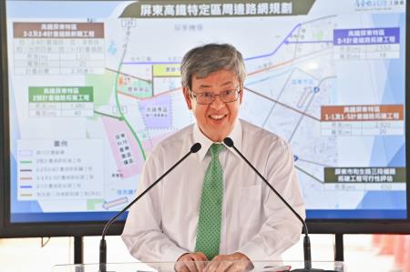 2023年3月27日行政院長陳建仁視察高鐵屏東特區2_2及2_9計畫道路新闢工程 　共4張