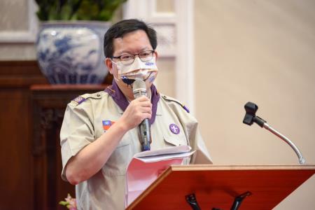 2023年3月3日行政院副院長鄭文燦率中華民國童軍總會代表團一行晉見總統_2　共9張