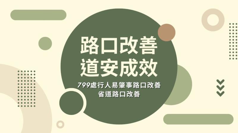路口改善道安成效 　共1張
