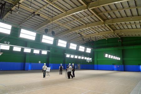 2026年4月25日行政院長卓榮泰視察嘉義市西區全民運動館工程 　共5張