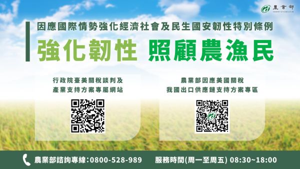 農業部190億元支持方案 照顧農漁民強化韌性 　共1張
