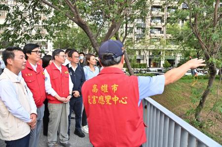 2024年8月2日行政院長卓榮泰視察高雄地區滯洪池成效及淹水復原情形
