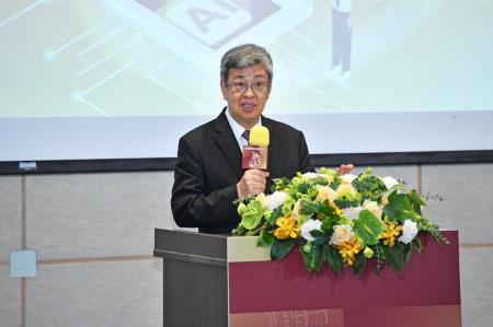 2023年7月11日行政院長陳建仁出席「打擊詐欺強化堵詐論壇」。