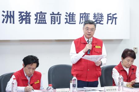2025年10月23日行政院長卓榮泰視導非洲豬瘟前進應變所。 　共6張