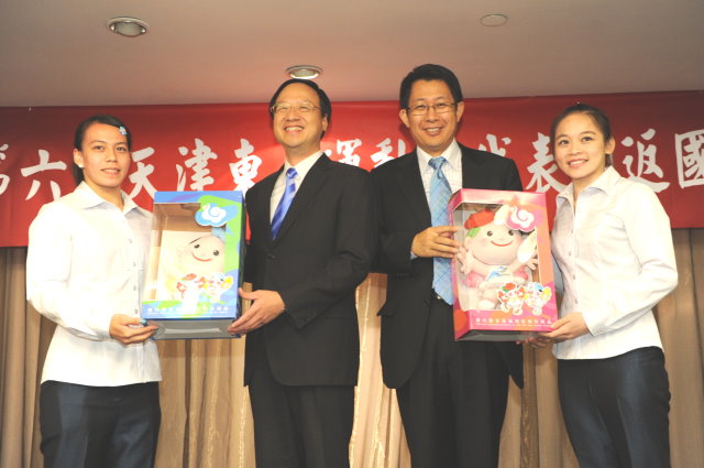 江揆出席「2013年第6屆天津東亞運動會」代表團返國歡迎餐會 　共2張