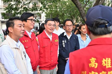 2024年8月2日行政院長卓榮泰視察高雄地區滯洪池成效及淹水復原情形