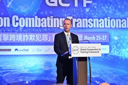 2024年3月25日行政院長陳建仁出席2024全球合作暨訓練架構（GCTF）打擊跨境詐欺犯罪國際研習營開幕式　共12張