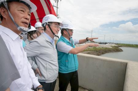 2025年6月14日視察「白水湖第一滯洪池抽水站防汛整備工作」_1　共13張