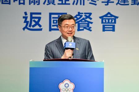 2025年2月18日行政院長卓榮泰出席2025年第9屆哈爾濱亞洲冬季運動會代表團返國餐會　共8張